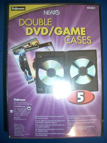 Fellowes Neato Double DVD Game Case (Black) - 5 Pack 83361