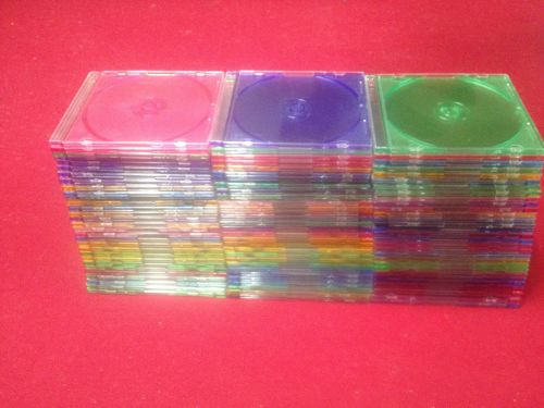 IMATION MEMOREX SLIM CD DVD,JEWEL CASES Lot of 85(eighty-five) Mixed Colors