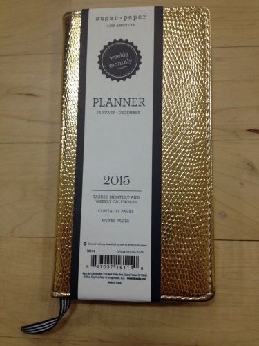 Sugar Paper For Target 2015 Gold Planner Faux Leather 6.25 x 3.25 Inches