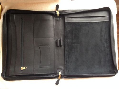 Genuine Coach Black Leather Legal Pad Zip Closure Portfolio