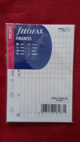 Pocket Filofax Finance Pages
