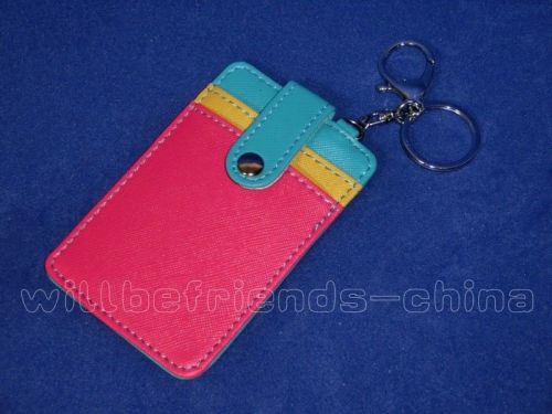Multicolor ic id pass room card holder skin cover bag charm key ring chain bs. for sale