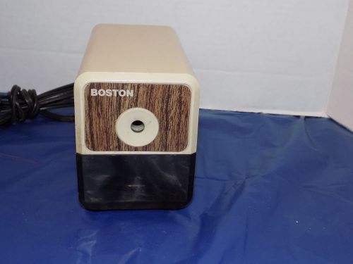 Boston Electric Desktop Pencil Sharpener Model 18 Hunt Mfg Works VTG Wood Grain
