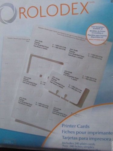 Sanford Brand New ROLODEX 240 Laser or Inkjet Plain Printer Cards 2 1/4&#034; x 4&#034;