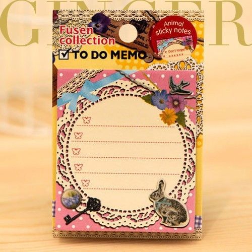 Lace Rabbit Type - Post It Bookmark Marker Memo Flags Pads Sticky Notes AC301