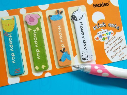 1X Happy Day Sticky Notes Bookmark Post-it Marker Memo Stationery Gift FREE SHIP