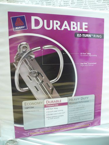 11 Avery Durable EZ-Turn Ring View Binders White 2&#034; Dennison 4Pocket Clear Cover