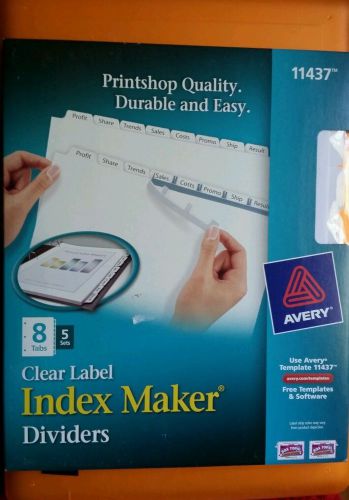 Avery Big Tab Index Maker Clear Label Divider - 8 -Tab/5 Sets- 2 Pkgs