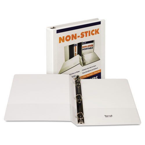 Nonstick d-ring view binder, 11 x 8-1/2, 1&#034; capacity, white for sale