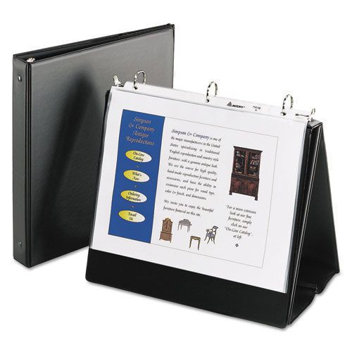 Easel binder with round ring, vinyl, black for sale
