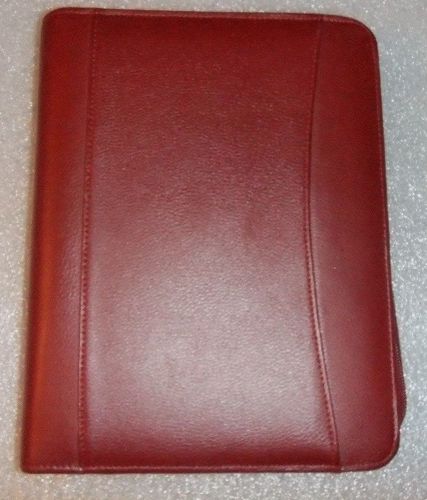 FRANKLIN COVEY BURGANDY LEATHER ZIP UP 7 RING BINDER! EUC