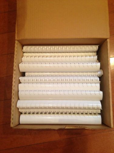 1 1/4&#034; Inch White Plastic Binder Binding Combs Spines Rolled 96 Pcs Free Sh