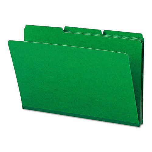 Recycled Folder, One Inch Expansion, 1/3 Cut Top Tab, Legal, Green, 25/Box