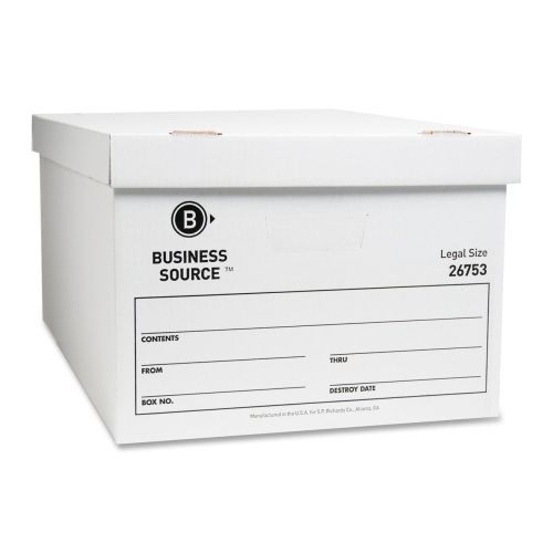 Business source file storage box - 12/carton -10&#034;hx15&#034;wx24&#034;d  -white- bsn26753 for sale