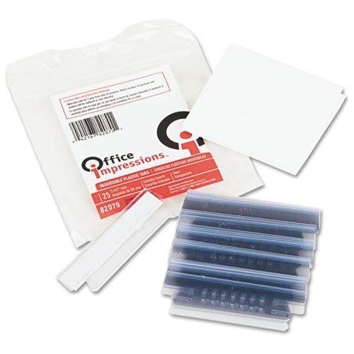 Office Impressions™ Hanging File Folder Plastic Index Tabs, Clear, 1/3 Cut, 25/P