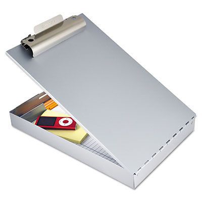 Redi-Rite Aluminum Storage Clipboard, 1&#034; Capacity, Holds 8-1/2w x 12h, Silver