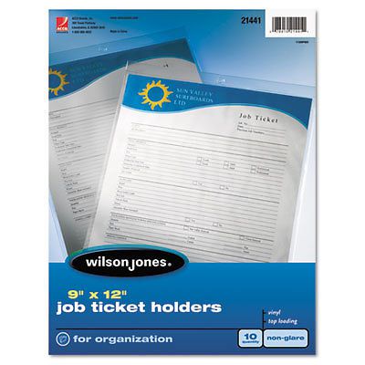 Job Ticket Holder, Non-Glare Finish, Clear Front/Frosted Back, 10/Pack