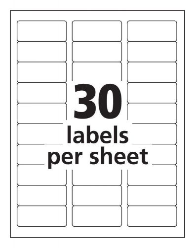 7,500 Address Labels for Laser Printers (250 Sheets), 1 X 2 5/8 Inches, White,