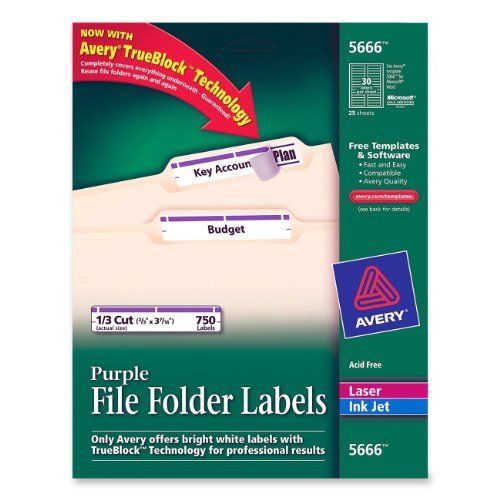 Avery Filing Labels - 0.66&#034; Width X 3.43&#034; Length - 750 / Pack - (ave5666)