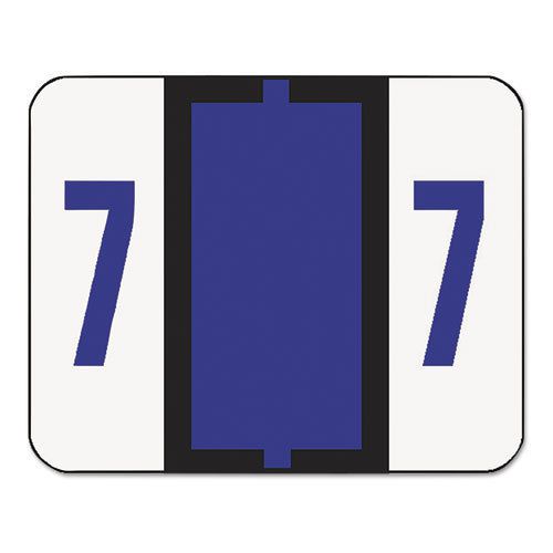 Single Digit End Tab Labels, Number 7, Purple-on-White, 500/Roll
