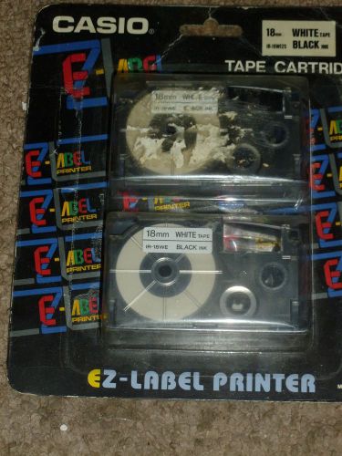 NEW CASIO XR18WE2S Tape Cassettes for KL Label Makers, 18mm x 26ft, Black on