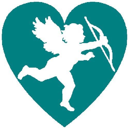 30 Custom Teal Cupid Heart Personalized Address Labels