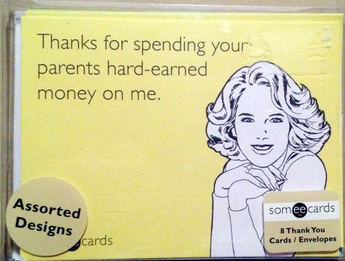 NEW *8* Someecards Assorted THANK YOU Funny Sarcastic Greeting Cards