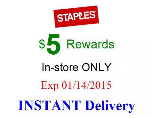 Staples $5 Mystery Rewards NOT-5-10-25-50-75-off-coupon (check email spam)