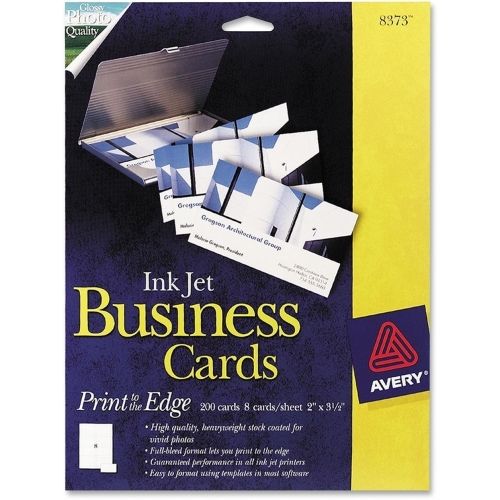 Avery Business Card - 2&#034; x 3.50&#034; - Glossy - 200 / Box - White