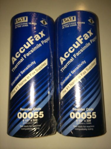 Accufax Thermal Facsimile Paper 00055 8.5&#034; x 328&#039; Roll New In Plastic 2 Rolls
