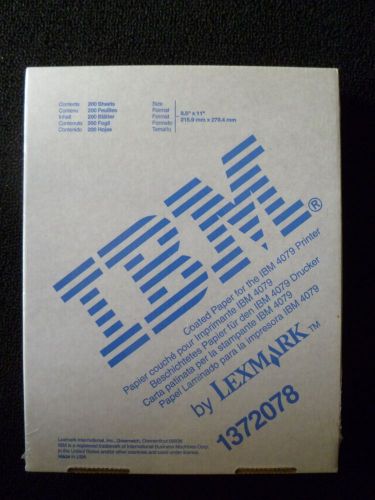 IBM by Lexmark Coated Paper 1372078, unopened 200 sheets