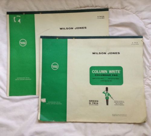 2 Column Write Columnar Pads 100 Sheets Green G7614 1962 14 Columns Wilson Jones