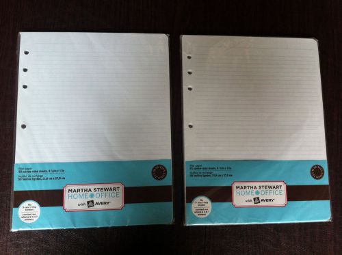 New Martha Stewart Home Office Avery Filler Paper Narrow Ruled 50 Sheets 2 packs