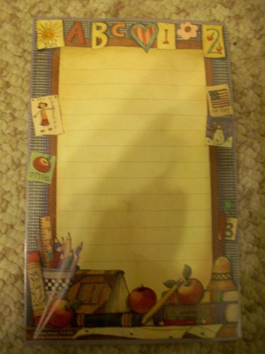 NEW Teacher Created Resources TCR 4722 - 50 Sheet Notepad Apples Books ABC 123