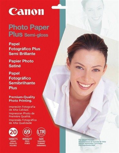 Canon SG-201 LTR Photo Paper Plus Semi-Gloss (20 Sheets/Package) 1686B020