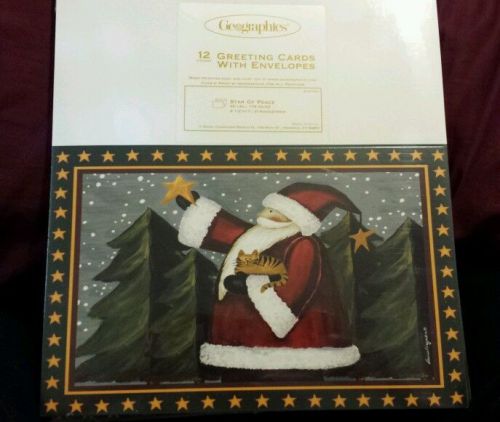 NIP Geographics Santa/ Star of Peace Greeting Cards w/ Envelopes 2 pks of 12