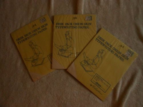 Lot of 3 Vintage Onion Skin Typewriting Paper~Springfield Tablet Mfg. Co.