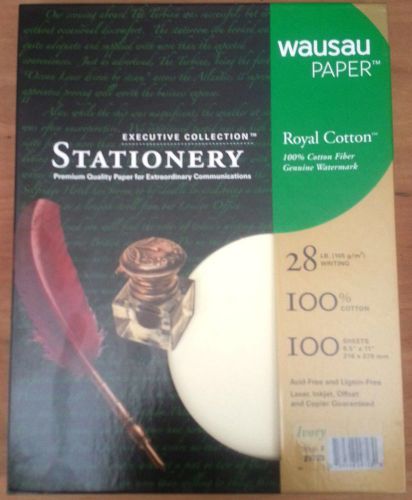 Royal 100% Cotton Ivory Resume Stationery Paper - 8.5 x 11-28# 100 Sheets/Box