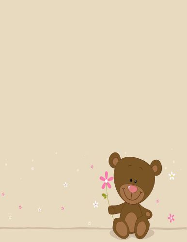 25 SHEETS TEDDY BEAR PAPER Use With Printers, Craft Projects, Invitations