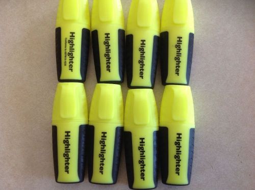 NEW LOT OF 8 Wexford YELLOW MINI POCKET HIGHLIGHTERS! CHISEL TIP! FREE SHIPPING!