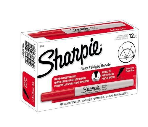 Sharpie extra-fine permanent markers - fine marker point type - red ink (35002) for sale