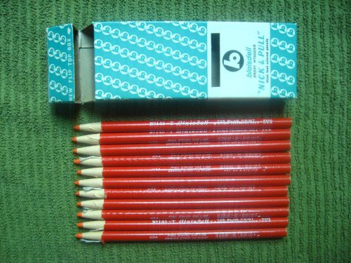 Vintage BLAISDELL Paper Pencils Box of 11 145-T Blueprint Red  &#034;Nick
