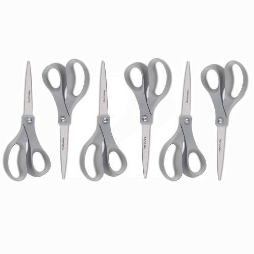 6 Fiskars 8-Inch Performance Scissors, Gray, Stainless Steel (CLFSK01004249J)