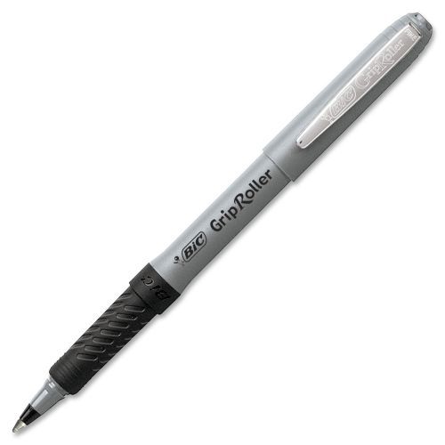 BIC Comfort Grip Rollerball Pen - Fine Point - 0.7 mm -Black Ink -12/Pack