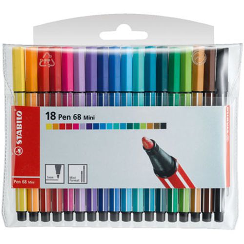 Stabilo Mini Pen 68 Mini 18pk Assorted Color Ink Pen Set