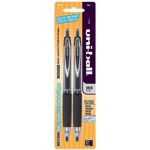 Uni-ball Signo 207 Gel Pen - 0.7 Mm Pen Point Size - Black Ink - 2 / (san33957)