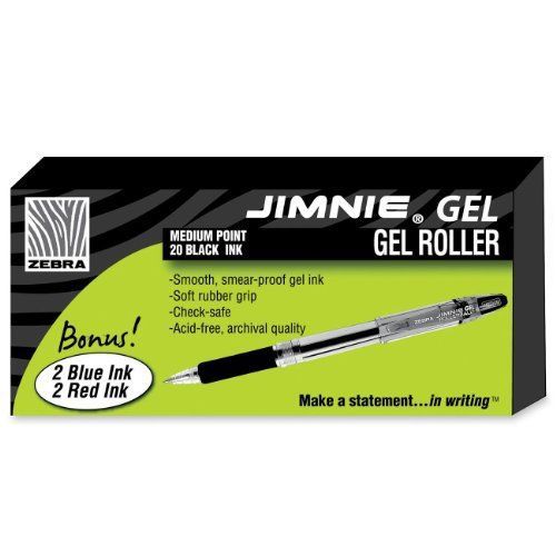 Zebra Pen Jimnie Gel Stick Rollerball Pen - Medium Pen Point Type - (zeb14410)