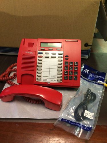 Mitel Red Superset 4025 Phone with New Line Cord. 30 Day Warranty.