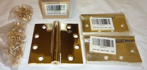 3 ives 3cb1hw 4.5&#034; x 4.5&#034; 605 us3 heavy weight mortise door hinge bright brass for sale