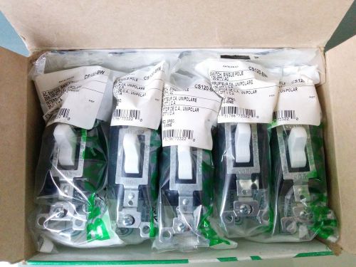 (10 pc) Bryant Hubbell Toggle Switch Single Pole 20A Commercial White CS120-BW